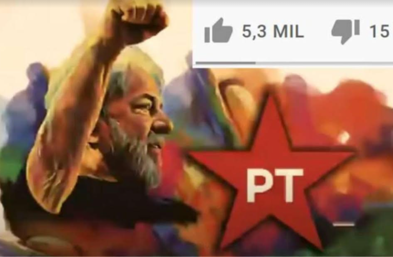PT fracassa e Clipe de Lula recebe chuva de deslikes
