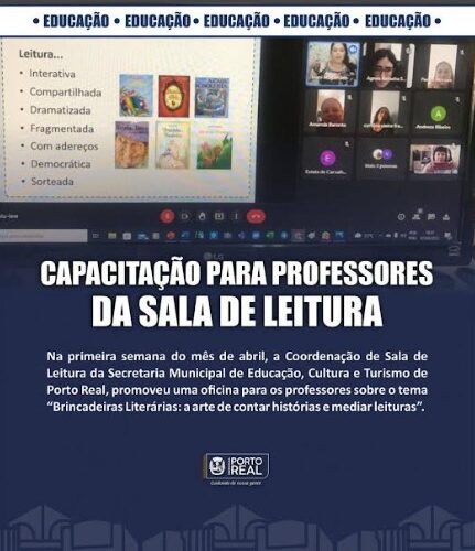 Prefeitura de Porto Real capacita  professores para conceder  sala de leitura